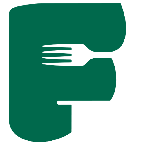 Frokostfirmaet logo – grønt F med gaffel