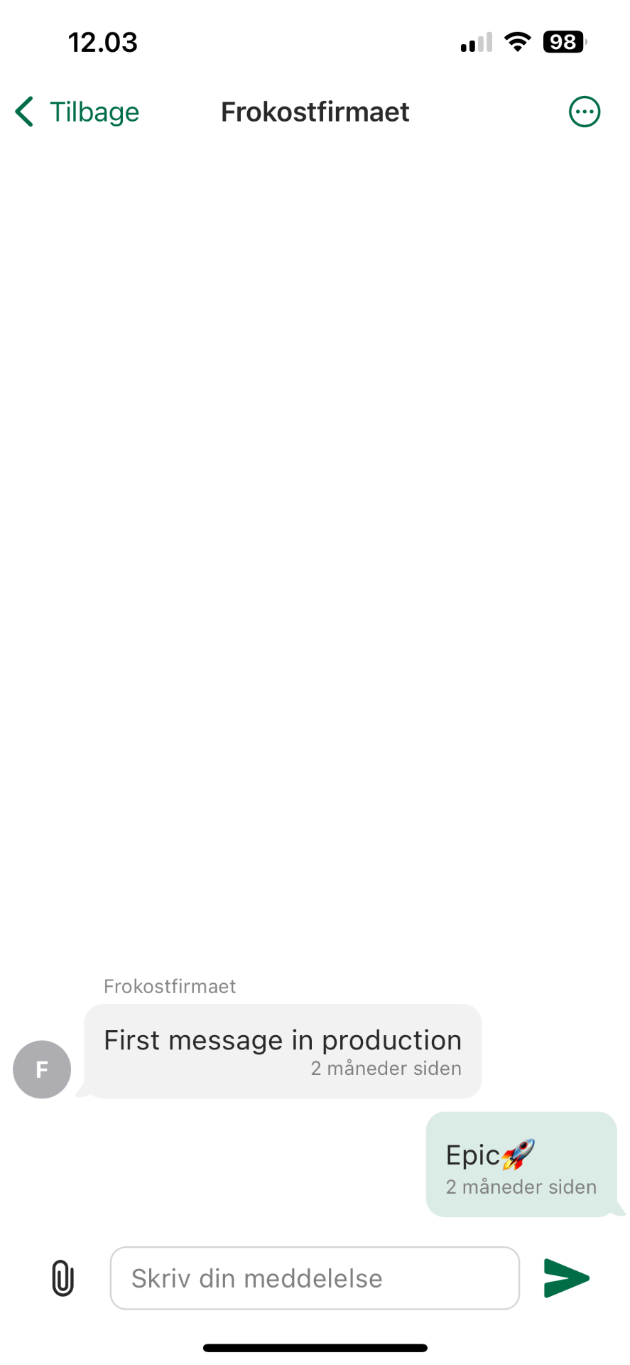 App chat interface